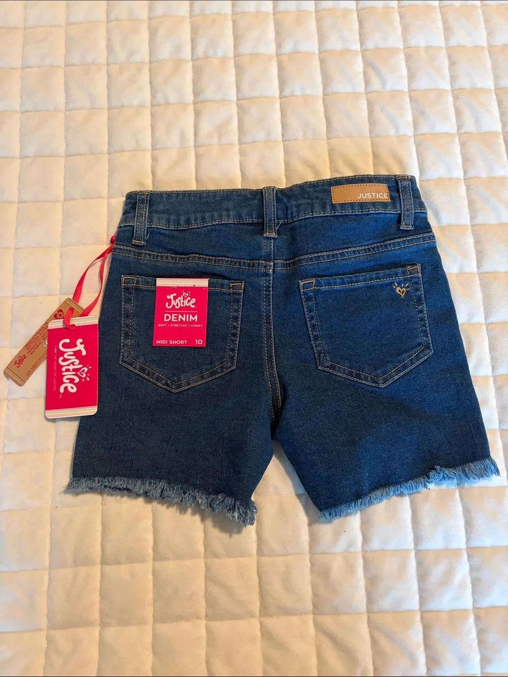 Justice Denim Shorts with Iridescent Sequins